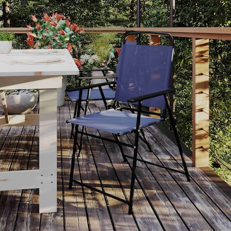 Flash Furniture Navy Folding Sling Patio Chairs with Armrests, 2PK 2-GM-SC098-NV-GG